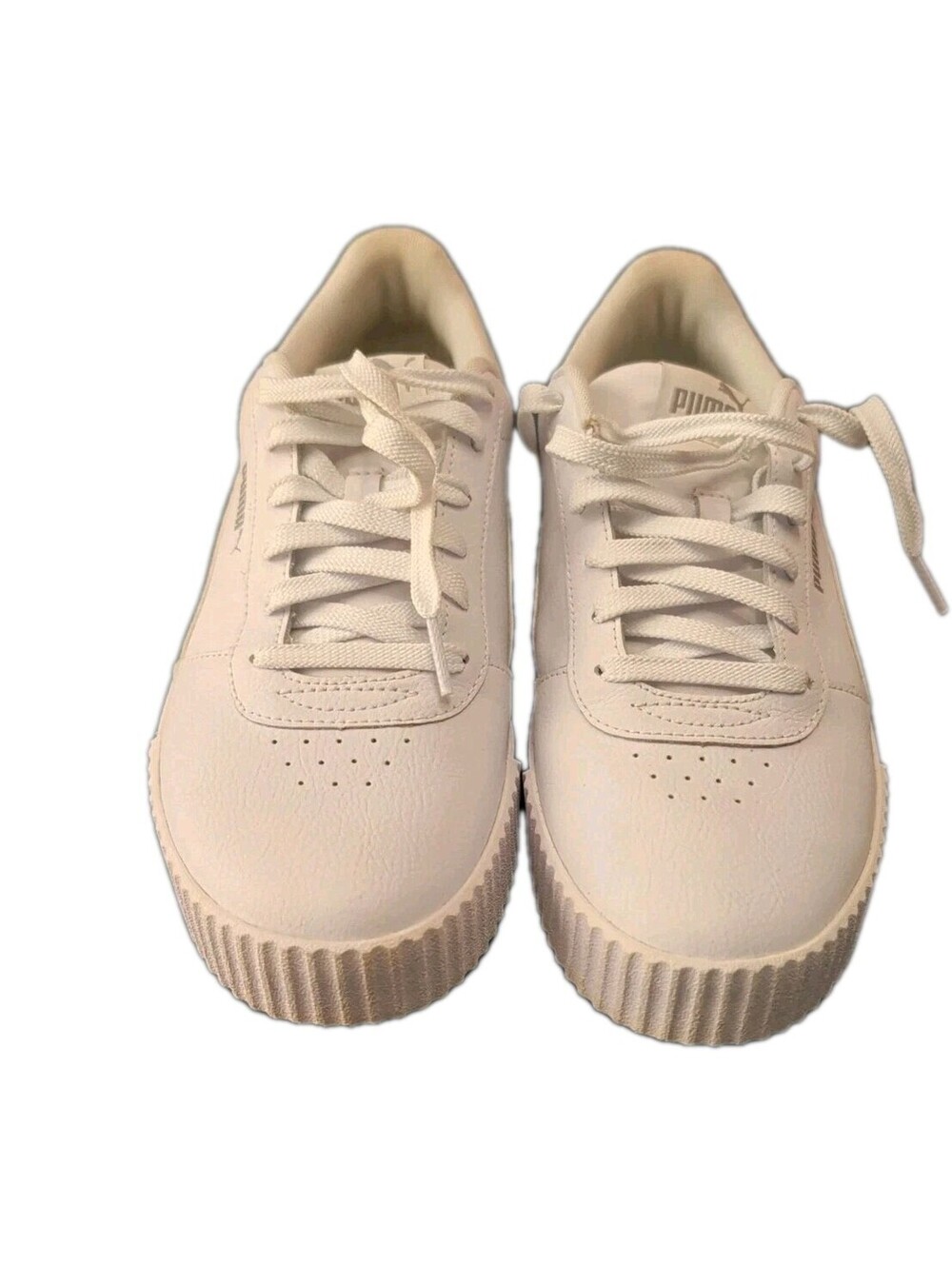 Women's White PUMA Shoes Size 9.5 373834-01 Carina Nice Clean Condition No Box